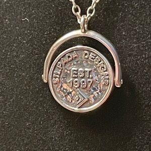 Silpada Mother of Pearl and Silver reversible necklace